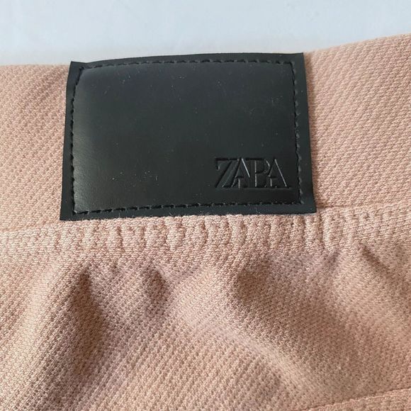 Zara Pants Women's Junior Size 11 - 12 Mauve Pink Wide Leg Crop Stretchy Pull On - Picture 5 of 16